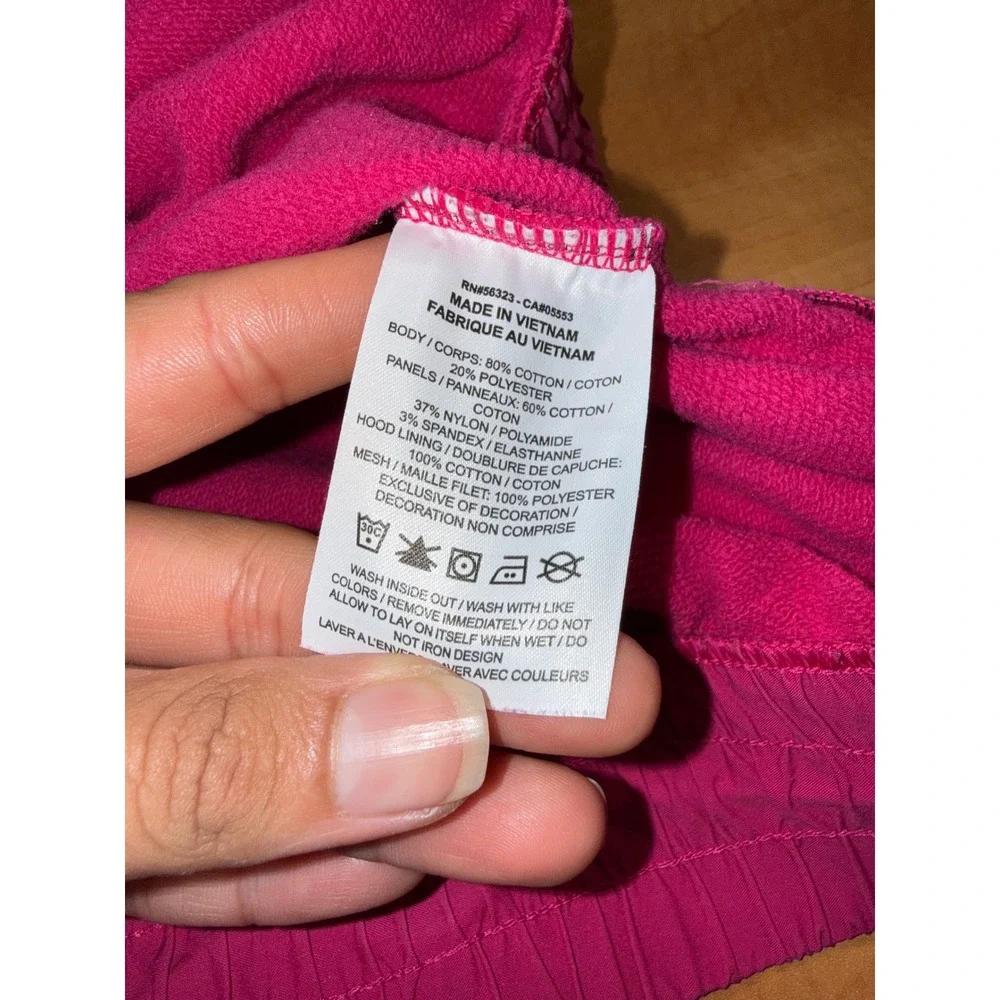 Nike Womens Quarter Zip Cropped Hoodie‎ Pink Black Swoosh Fleece Small